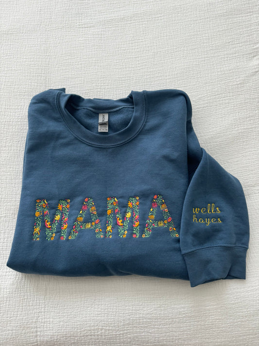 Floral MAMA Crewneck Sweatshirt